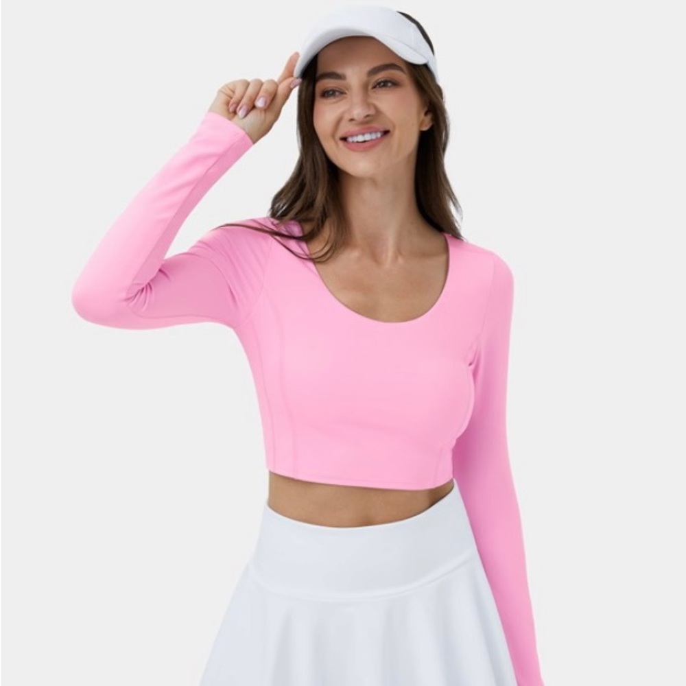 Halara pink long sleeve top sz M